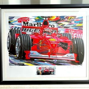 AWESOME! F1 Team MARLBORO Ferrari #81/525 “SUZUKA-SCHUMACHER” signed litho